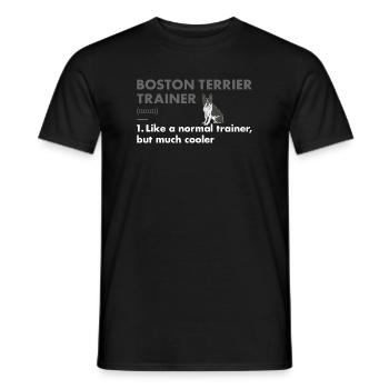Boston Terrier Trainer Definition - Men's T-Shirt - black - Front - AI Model Male 178 light (178cm)
