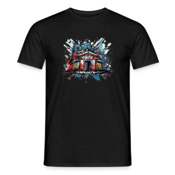 L’élégance du jour Design de graffiti urbain cool - T-shirt homme - noir - Devant - AI Model Male 178 light (178cm)