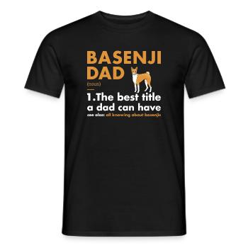 Chien Basenji Papa Définition - T-shirt homme - noir - Devant - AI Model Male 178 light (178cm)