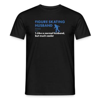 Sport Husband Figure Skating - Men's T-Shirt - black - Front - AI Model Male 178 light (178cm)