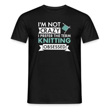 Tricoteuse Je ne suis pas folle Tricot - T-shirt homme - noir - Devant - AI Model Male 178 light (178cm)