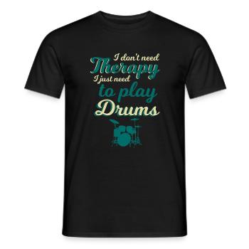 Drums Drums Drummer Drum Gift - Men's T-Shirt - black - Front - AI Model Male 178 light (178cm)
