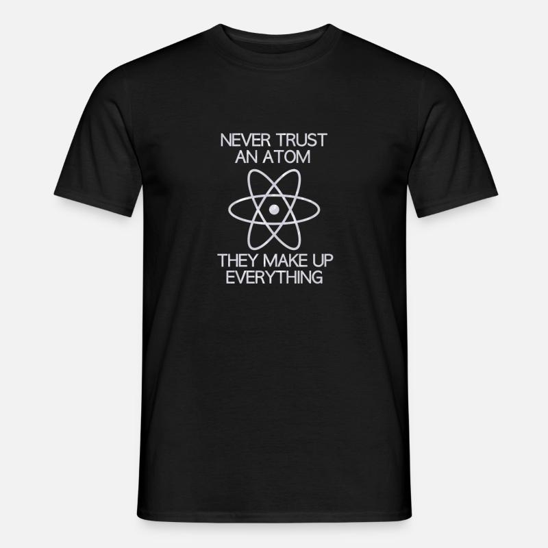 Never trust an Atom - Männer T-Shirt - Schwarz