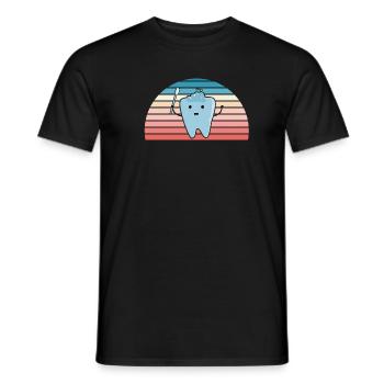 Hygiéniste Retro Sunset Assistant dentaire - T-shirt homme - noir - Devant - AI Model Male 178 light (178cm)