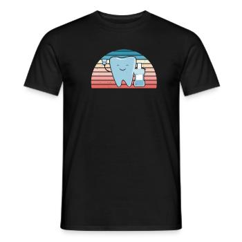 Hygienist Retro Sunset Dental Assistant - Männer T-Shirt - Schwarz - Vorne - AI Model Male 178 light (178cm)
