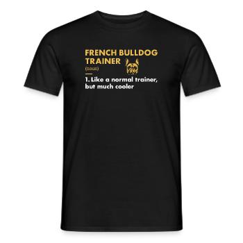 Définition de l’entraîneur de bouledogue français - T-shirt homme - noir - Devant - AI Model Male 178 light (178cm)