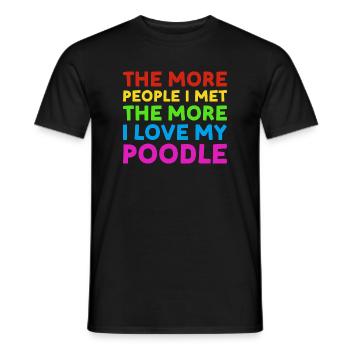 More People I Met More I Love Poodle - Men's T-Shirt - black - Front - AI Model Male 178 light (178cm)