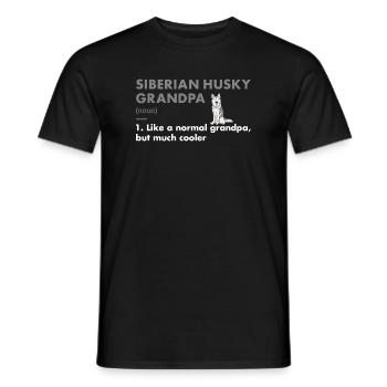 Siberian Husky Grandpa Definition - Men's T-Shirt - black - Front - AI Model Male 178 light (178cm)