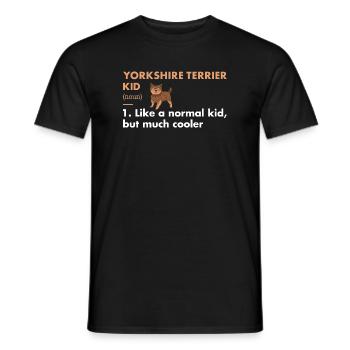Yorkshire Terrier Kid Définition - T-shirt homme - noir - Devant - AI Model Male 178 light (178cm)