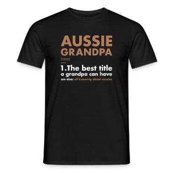 Dog Aussie Grandpa Definition - Men's T-Shirt - black - Front - AI Model Male 178 light (178cm)
