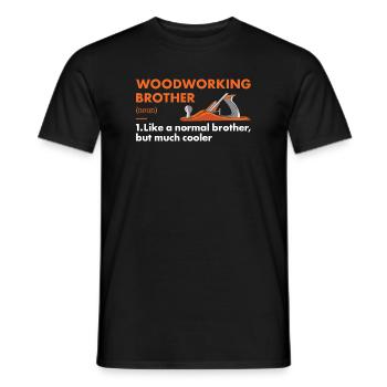 Menuisier Frère Définition Travail du bois - T-shirt homme - noir - Devant - AI Model Male 178 light (178cm)