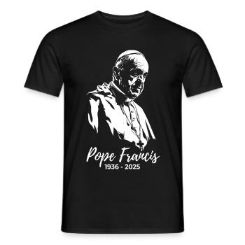 Pape François - Saint-Père - T-shirt homme - noir - Devant - AI Model Male 178 light (178cm)