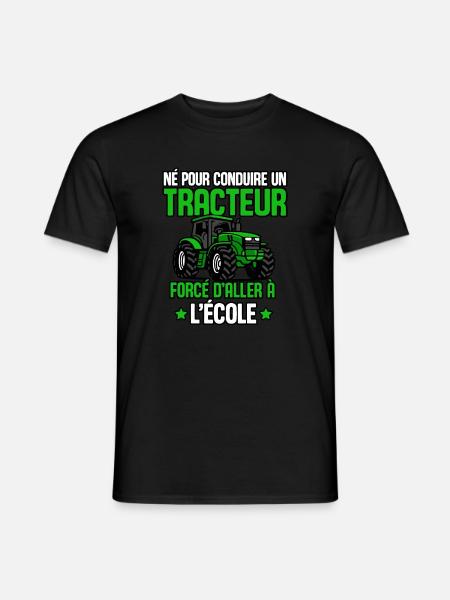Tracteur Papa Enfant Garçons Fermier Agriculteur - T-shirt homme - noir