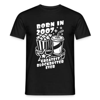 Né en 2007 - Le plus grand blockbuster de tous les temps - T-shirt homme - noir - Devant - AI Model Male 178 light (178cm)