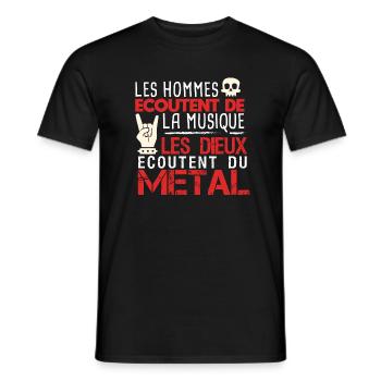 Les dieux écoutent du métal Cadeau musique crâne - T-shirt homme - noir - Devant - AI Model Male 178 light (178cm)
