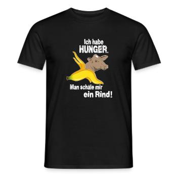 Ich habe HUNGER. Man schäle mir ein Rind! - Männer T-Shirt - Schwarz - Vorne - AI Model Male 178 light (178cm)