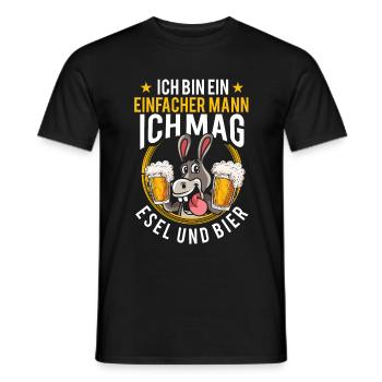 Esel und Bier Spruch Bauernhof - Männer T-Shirt - Schwarz - Vorne - AI Model Male 178 light (178cm)