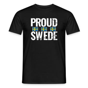 Fier Suédois Suède Vintage Drapeau Suédois - T-shirt homme - noir - Devant - AI Model Male 178 light (178cm)