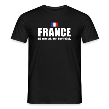 France Pas de vainqueurs seulement des survivants France Rugby - T-shirt homme - noir - Devant - AI Model Male 178 light (178cm)
