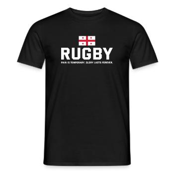 Pain Is Temporary Glory Lasts Forever Rugby - Men's T-Shirt - black - Front - AI Model Male 178 light (178cm)