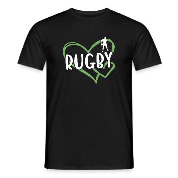 Sport Heart Rugby - Männer T-Shirt - Schwarz - Vorne - AI Model Male 178 light (178cm)