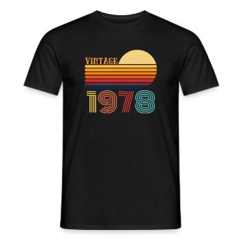 Edition Limitée Vintage Anniversaire Vintage 1978 - T-shirt homme - noir - Devant - AI Model Male 178 light (178cm)