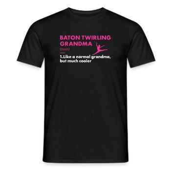 Baton Twirler Grandma Definition Baton Twirling - Men's T-Shirt - black - Front - AI Model Male 178 light (178cm)