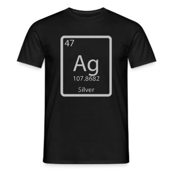 Tableau périodique des éléments chimiques en argent argenté - T-shirt homme - noir - Devant - AI Model Male 178 light (178cm)