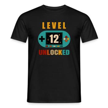 12th birthday gamer - Men's T-Shirt - black - Front - AI Model Male 178 light (178cm)