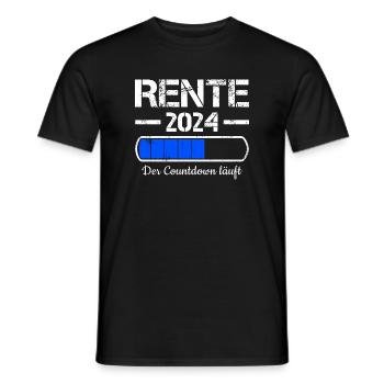 Rente 2024 Der Countdown Läuft Rente 2024 - Männer T-Shirt - Schwarz - Vorne - AI Model Male 178 light (178cm)