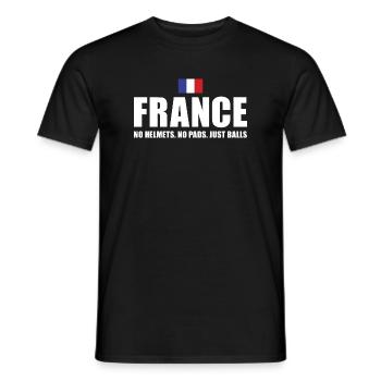 France Pas de casques pas de coussinets juste des ballons France Rugby - T-shirt homme - noir - Devant - AI Model Male 178 light (178cm)