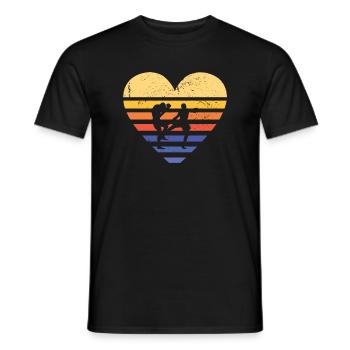 Sport Rétro Sunset Heart MMA - T-shirt homme - noir - Devant - AI Model Male 178 light (178cm)