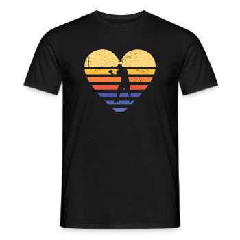 Sport Retro Sunset Heart Boxing - Männer T-Shirt - Schwarz - Vorne - AI Model Male 178 light (178cm)