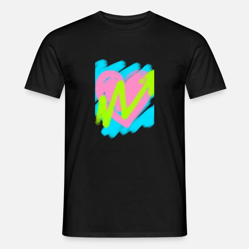 Herz mit Marker - Männer T-Shirt - Schwarz