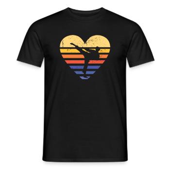 Sport Retro Sunset Heart Taekwondo - Men's T-Shirt - black - Front - AI Model Male 178 light (178cm)