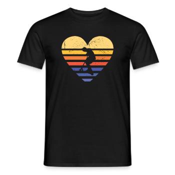 Sport Retro Sunset Heart Scooter - Men's T-Shirt - black - Front - AI Model Male 178 light (178cm)