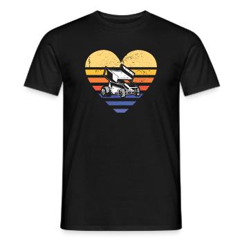 Sport Retro Sunset Heart Sprint Car Racing - T-shirt homme - noir - Devant - AI Model Male 178 light (178cm)