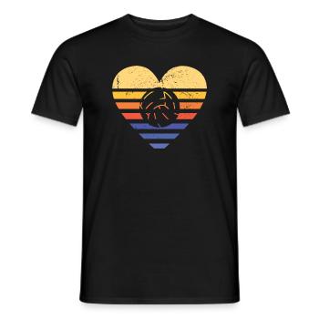 Sport Retro Sunset Heart Netball - T-shirt homme - noir - Devant - AI Model Male 178 light (178cm)
