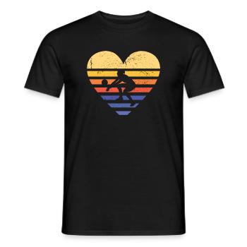 Sport Retro Sunset Heart Beach Volleyball - T-shirt homme - noir - Devant - AI Model Male 178 light (178cm)