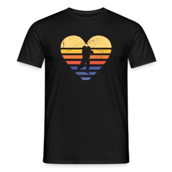 Sport Retro Sunset Heart Paintball - T-shirt homme - noir - Devant - AI Model Male 178 light (178cm)