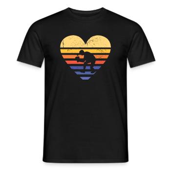 Sport Retro Sunset Heart Pickleball - Men's T-Shirt - black - Front - AI Model Male 178 light (178cm)