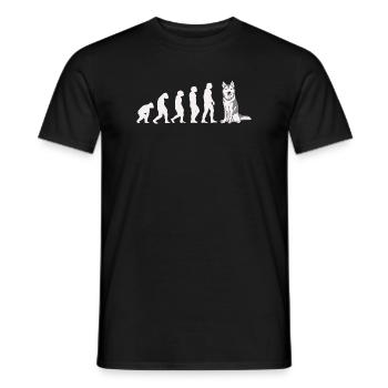 Evolution Siberian Husky - Men's T-Shirt - black - Front - AI Model Male 178 light (178cm)