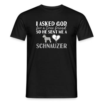J’ai demandé à Dieu Schnauzer - T-shirt homme - noir - Devant - AI Model Male 178 light (178cm)