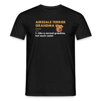 Airedale Terrier Grand-mère Définition - T-shirt homme - noir - Devant - AI Model Male 178 light (178cm)