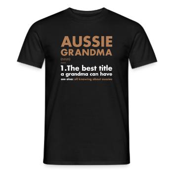 Dog Aussie Grandma Definition - Men's T-Shirt - black - Front - AI Model Male 178 light (178cm)