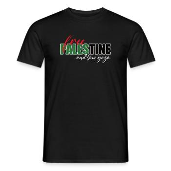 Free Palestine and save gaza - Männer T-Shirt - Schwarz - Vorne - AI Model Male 178 light (178cm)