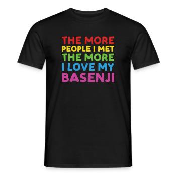Dog More People I Met The More I Love My Basenji - Men's T-Shirt - black - Front - AI Model Male 178 light (178cm)