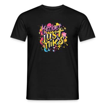 Kmoet just niks, chemises en dialecte anversois - T-shirt homme - noir - Devant - AI Model Male 178 light (178cm)