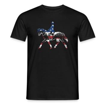 Rider Us Flag Cross Country - Men's T-Shirt - black - Front - AI Model Male 178 light (178cm)