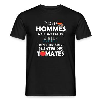 Cadeau drôle jardinier Jardin Tomates marrant - T-shirt homme - noir - Devant - AI Model Male 178 light (178cm)